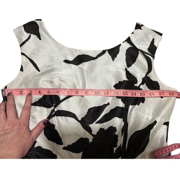 Julian Taylor New York Retro Style Fit & Flare Dress Bow Belt SZ 10 Black White - Picture 4 of 14